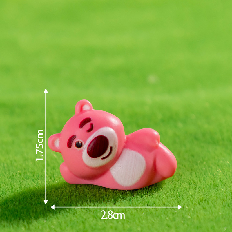 クリエイティブイチゴクマ樹脂クラフト装飾装飾品 diy ソリッドカラーかわいいかわいい手作り小動物装飾品|undefined
