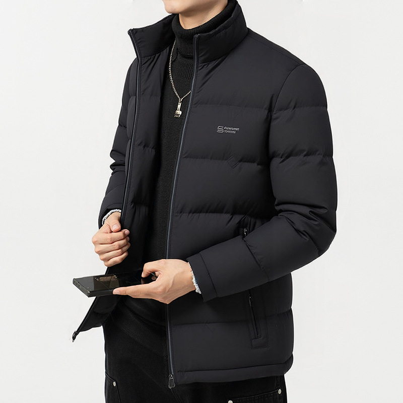 Capa de algodón corta transfronteriza hombre invierno ocio chaqueta de algodón gruesa de mediana edad papá vestido chaqueta de invierno ropa de algodón plumón comercio exterior