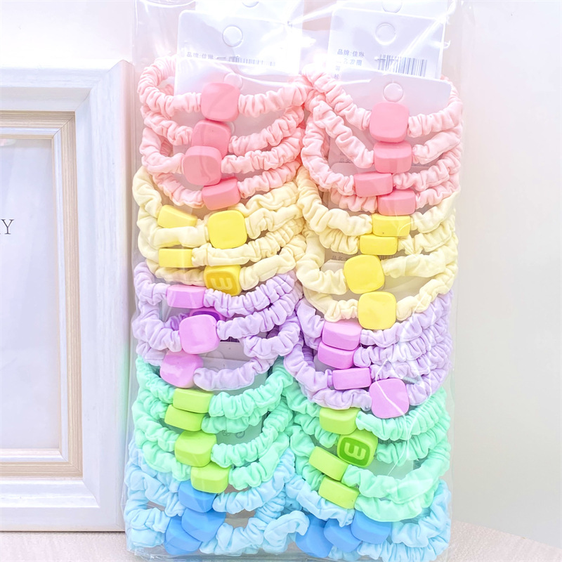 Orden tarjeta 4,0 gruesa pequeña TELA ESCOCESA intestino grueso banda de pelo de las mujeres banda de pelo banda de goma dos yuanes tienda de accesorios para el cabello al por mayor