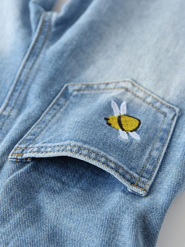 Malwee transfronterizo vaqueros de niñas otoño y invierno nuevos pantalones de cintura elástica para niños europeos y estadounidenses ropa de niños