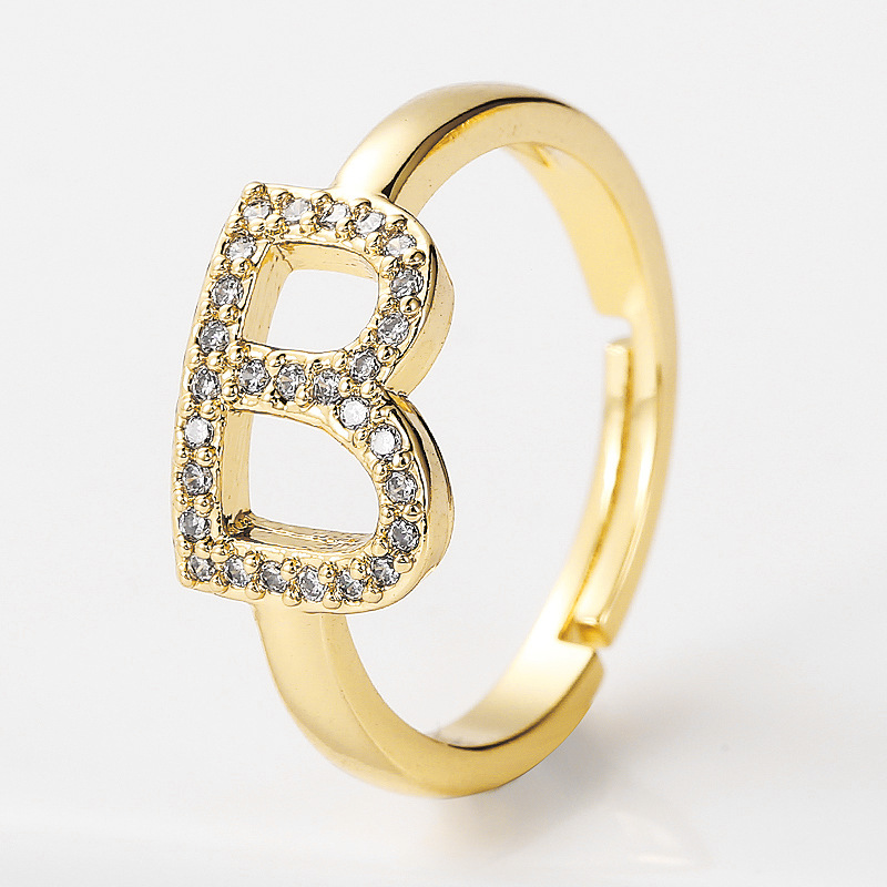 wholesale jewelry 26 English alphabet copper ring Nihaojewelrypicture25