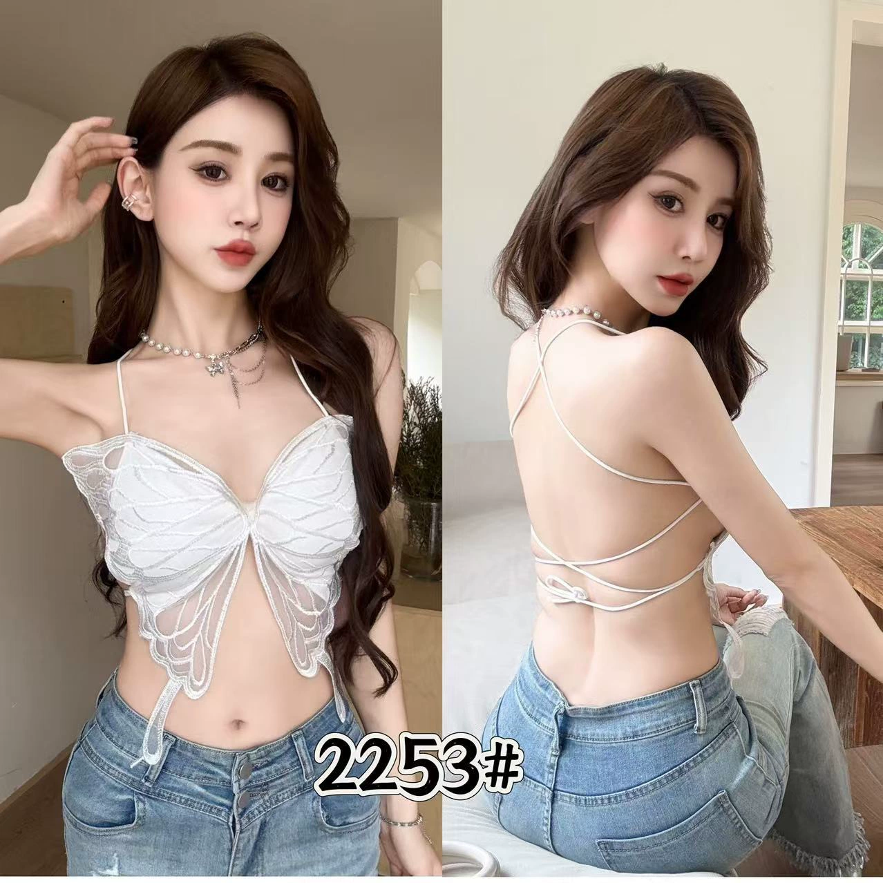 Новая женская майка-топ в уличном стиле, однотонная, с большим бантом, облегающая, с открытой спиной, с подкладками для груди, сладко-острый дизайн.