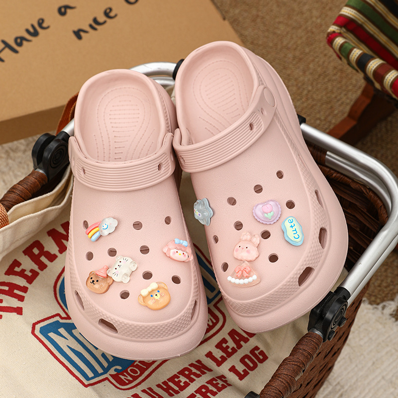 Qidan Shoe Factory Girl's Heart Cave Shoes Women's Summer Soft Sole Home Outdoor Non-Slip Beach Shoes Women's Toe Sandals