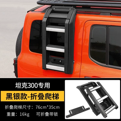 Roof rack, Tank 300 Roof Luggage Rack - tank-300-optional-black-and-silver-folding-side-ladder