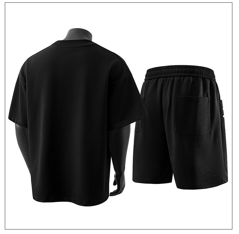 Men's Short Sleeved Suit Cleanfit Crew Neck T-Shirt High Street Patchwork 3D Studs Premium Feel_viptrois.com