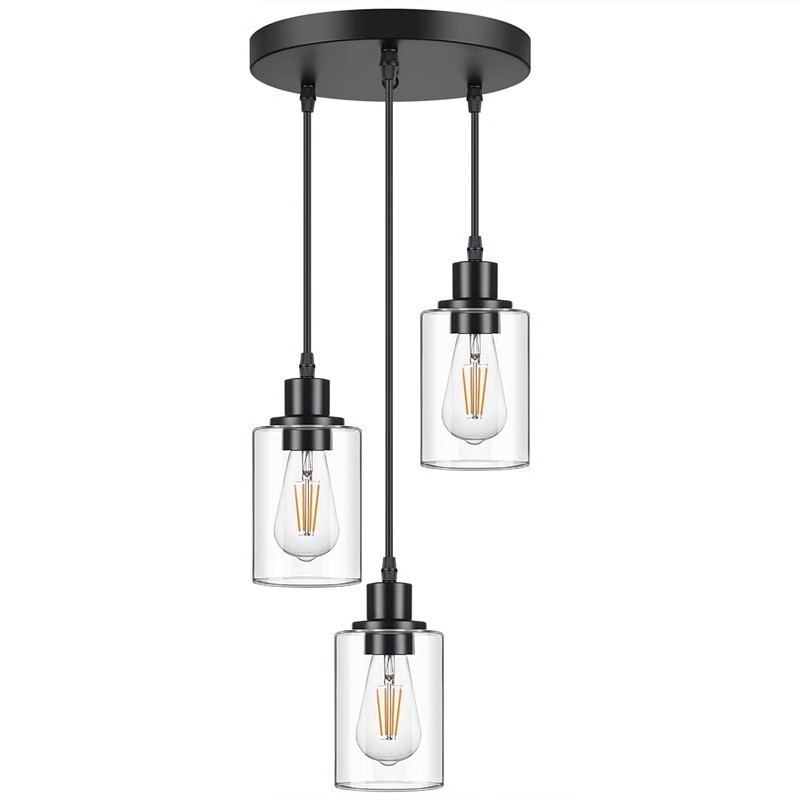 Araña de comedor, barra de bar simple moderna de tres cabezas, mesa de comedor creativa, dormitorio, personalidad, sala de estar, comedor, iluminación nórdica atmosférica