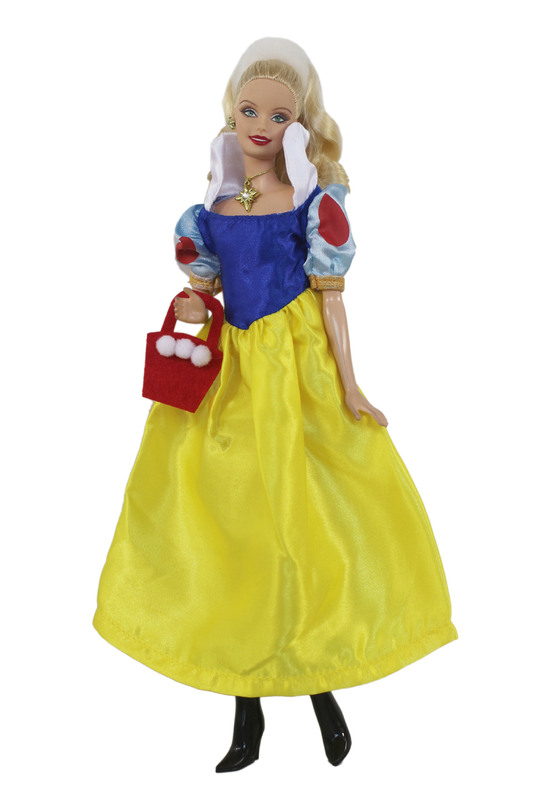 30cm Supermodel Xinyi Dress Up 6 Points Doll Classic Snow White Dress Court Evening Dress + Bag