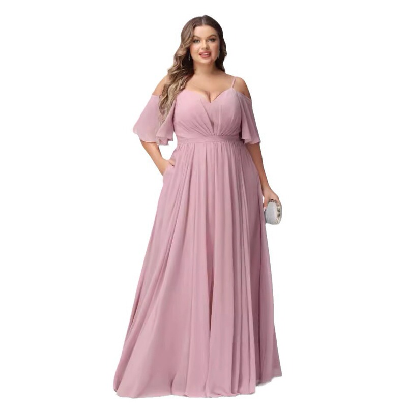 2024 New Foreign Trade Evening Dress New Thin Shoulder Belt Bridesmaid Dress Long Formal Evening Dress Party Dress