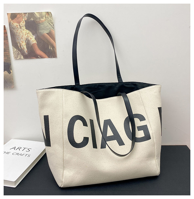 Women's Large Canvas Letter Basic Classic Style Open Tote Bag display picture 20