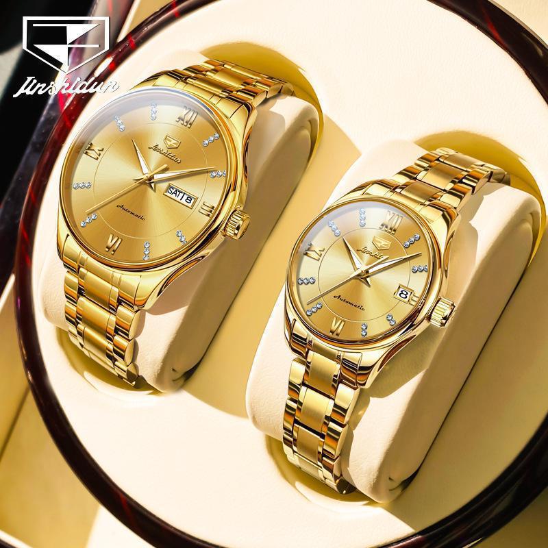 Famous Brand Watches Fully-Automatic Mechanical Watch Diamond Double Calendar Lovers Watch Mens Watch Women's Watch