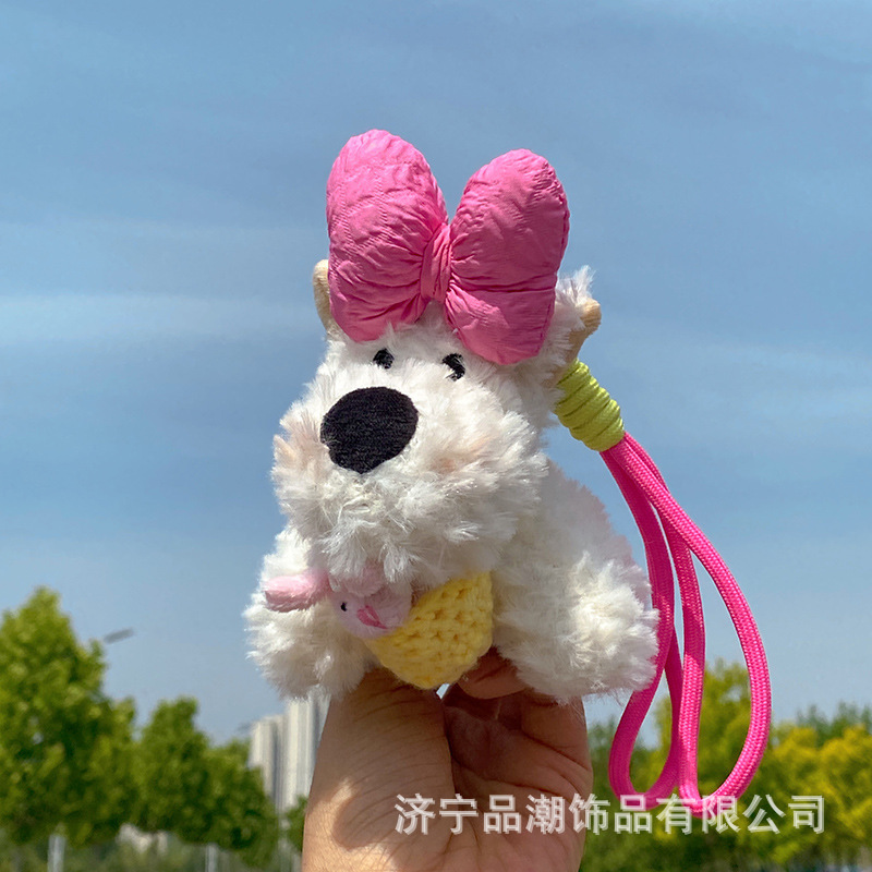 かわいい西高地のストラップが乱雑な子犬のぬいぐるみのリュックサックのストラップのキーホルダーの漫画の人形のペンダントのプレゼントです。|undefined