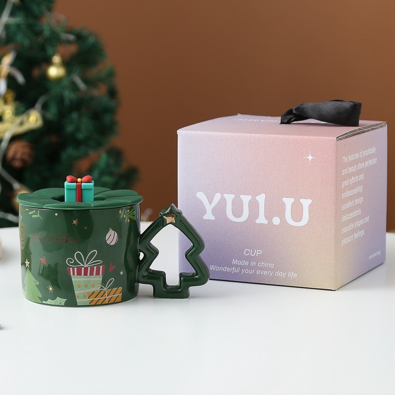 かわいいクリスマスカップクリエイティブマグカップクリスマスセラミックカップ越境カップ家庭用コーヒーカップサンタクロース|undefined