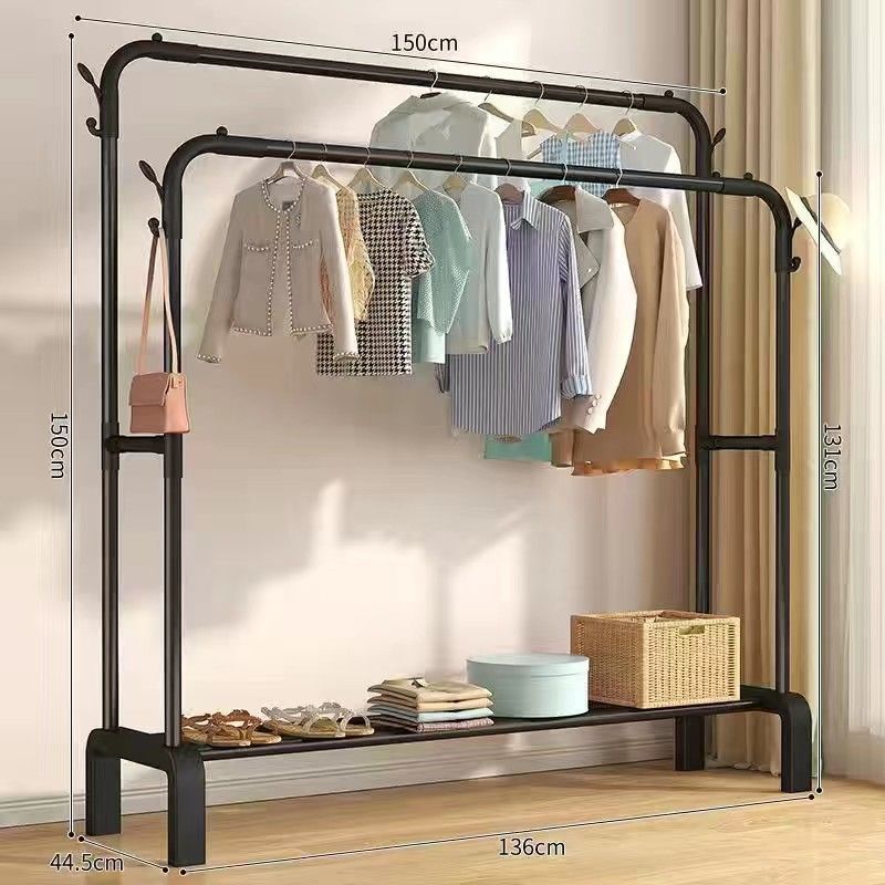 Simple Clothes Hanger Floor Indoor Folding Bedroom Household Clothes Hanger Single and Double Pole Type Balcony Cool Drying Quilt Artifact Simple Clothes Hanger Floor Indoor Folding Bedroom Household Clothes Hanger Single and Double Pole Type Balcony Cool Drying Quilt Artifact