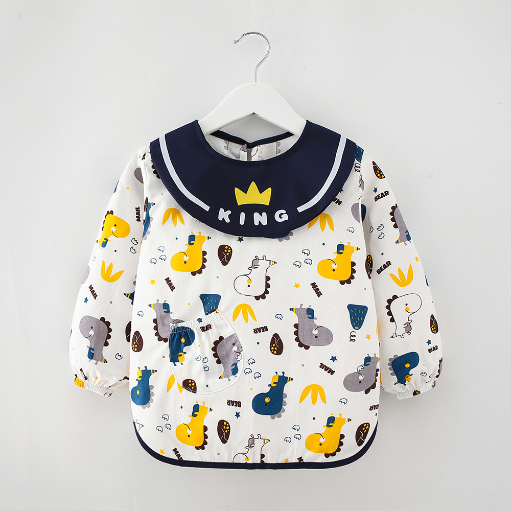 Abrigo de algodón puro para niños impermeable otoño e invierno Bebé de manga larga bebé anti-vestirse comer ropa protectora delantal blusa Nuevo