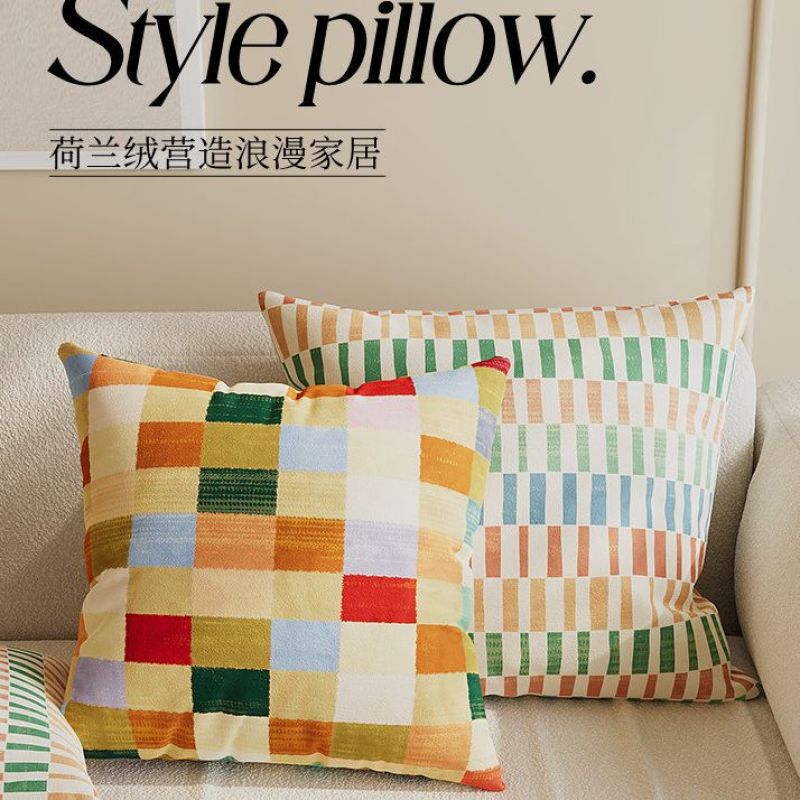 American retro dopamine sofa pillowcase for home use in the living room, bay window, bedroom, and as a headboard cushion with insert, also suitable as a car cushion cover American retro dopamine sofa pillowcase for home use in the living room, bay window, bedroom, and as a headboard cushion with insert, also suitable as a car cushion cover