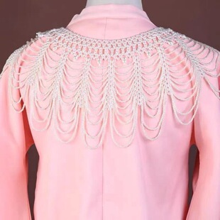 Spring and summer new Thai tide brand all-match socialite temperament heavy industry handmade pearl hollow shawl women
