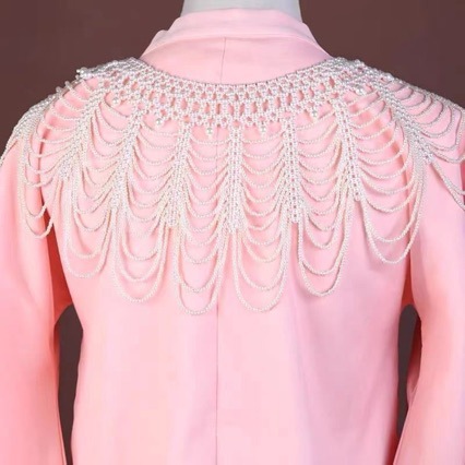 New Spring/Summer Thai Trendy Brand Versatile Elegant Handmade Pearl Hollow-Out Shawl for Women