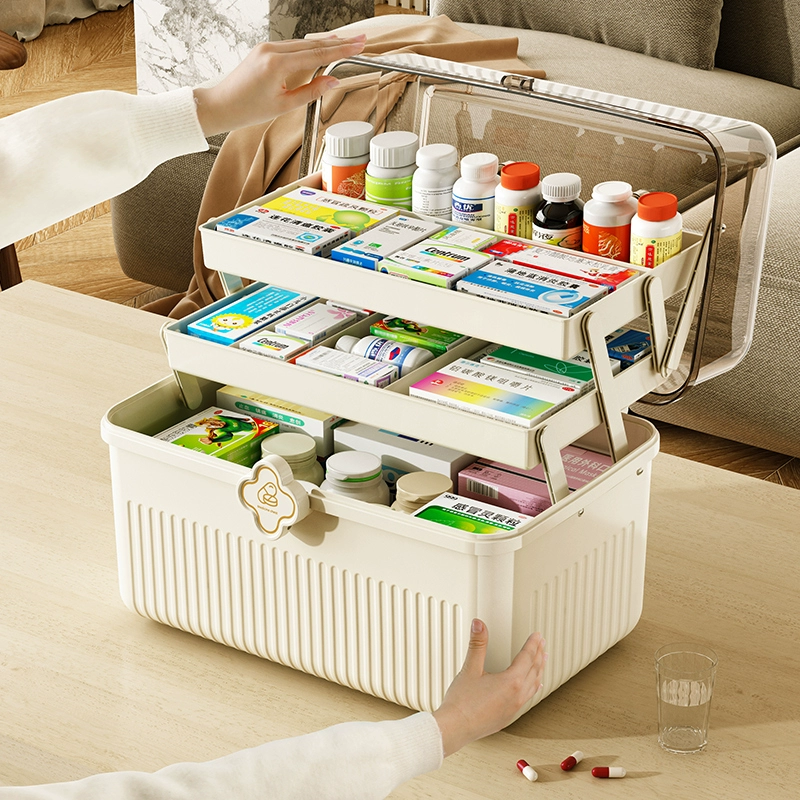 Аптечка, семейная большая коробка для хранения лекарств, бытовая многослойная коробка для хранения лекарств большой емкости, портативная коробка для первой помощи Ma Xiao