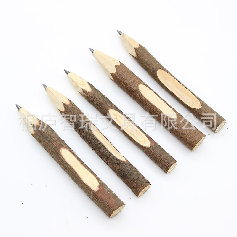Creativo de madera bolígrafo lápiz de madera rama natural publicidad pluma de la corteza