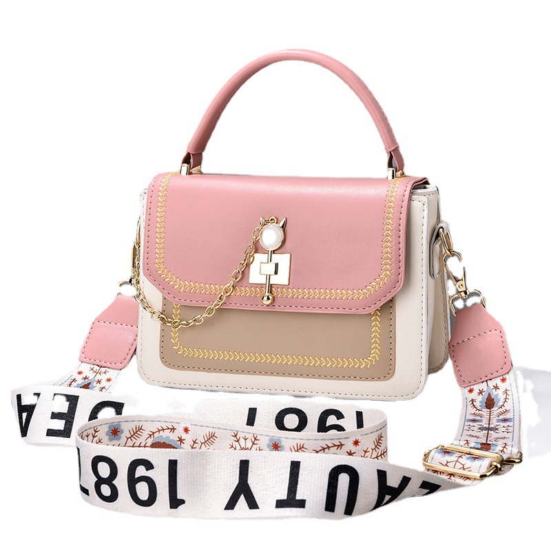 Women's Bag 2023 Spring/Summer New Handheld Crossbody Single Shoulder Bag Color Matching Style Lock Buckle Internet Popular Popular Girl Bag Versatile