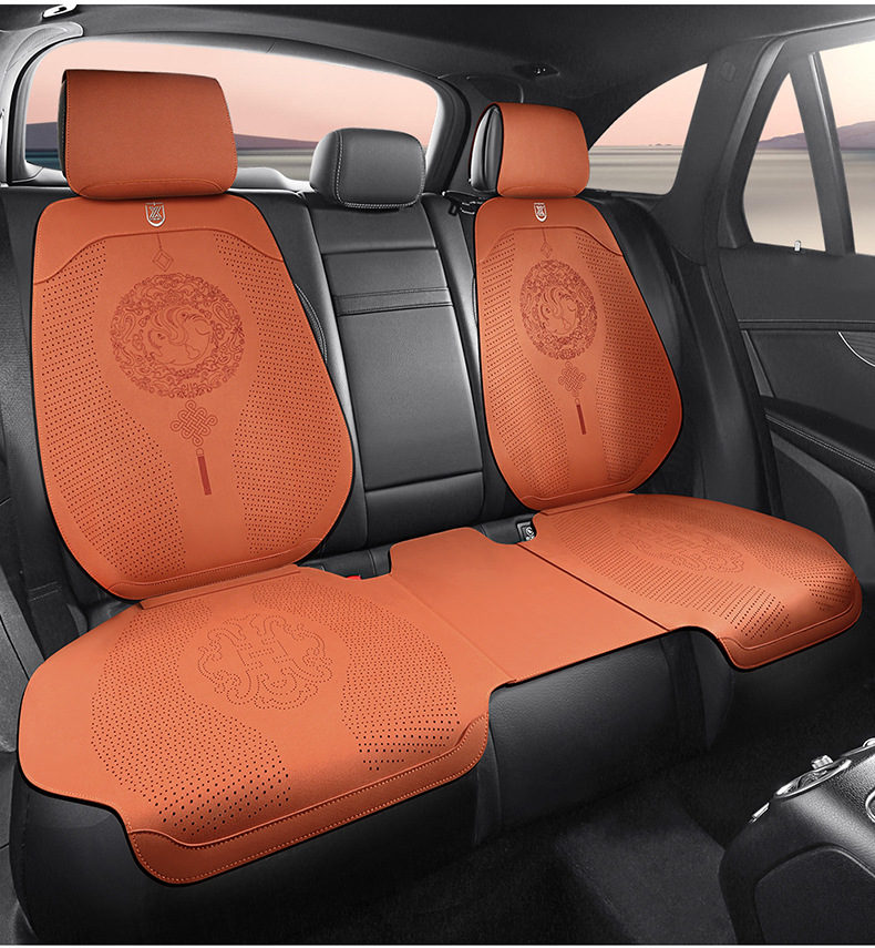 National Fashion Chinese Knot Car Seat Cushion Suede Four Seasons Universal Small Man Waist Half Bag Summer Suede Saddle Cushion Only