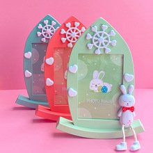 韩式七寸儿童相框批发创意7寸卡通可爱摆台小兔子韩版宝宝相框