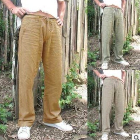 Men's casual pants, colorful plain straight-leg simple sports pants, jogger style with pocket decoration and drawstring, loose fit casual pants