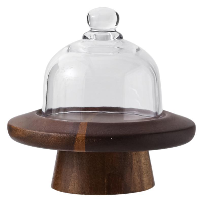 Acacia pastel de madera mini pie alto estante de exhibición de postres de postres de hotel de postres de restaurante de platos de distribución transfronteriza