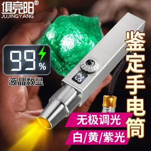 Led Flashlight with Strong Light for Jade Identification, Jewelry Appraisal, Jadeite, Antique Fluorescent Agent Detection, Ultraviolet Money Detection