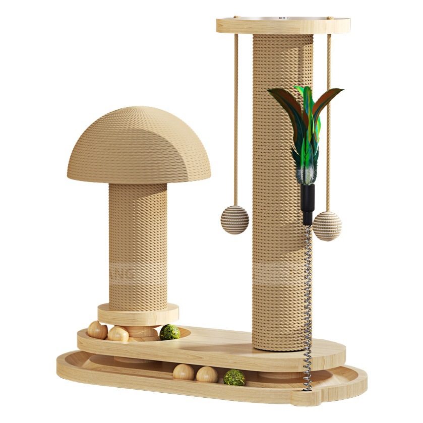 Maullido lefang madera maciza gato plato giratorio gato rascador divertido gato palo gato rascarse tablero durable gato juguete sisal gato escalada marco