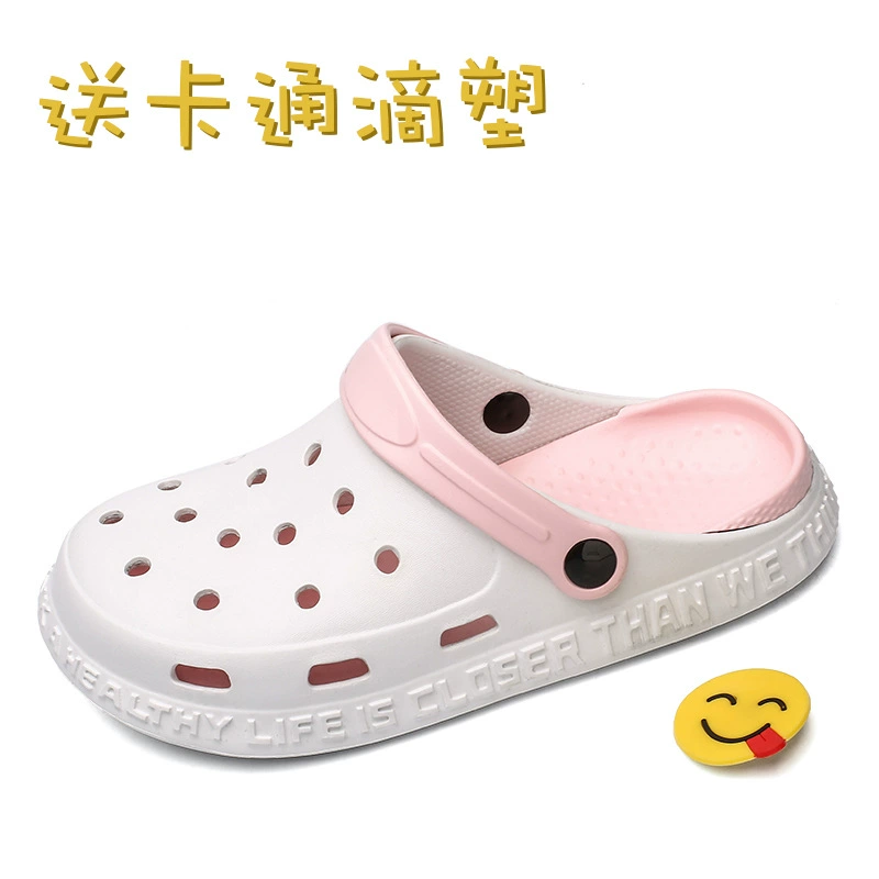 Летняя новая пещерная обувь для пар, верхняя одежда на толстой подошве, нескользящая пляжная обувь с нескользящим носком, сандалии и тапочки с высокой эластичной мягкой подошвой для родителей и детей для женщин