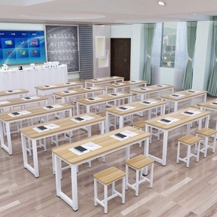 Wholesale Training Table Manufacturer Direct Sales Long Table Single and Double Desks and Chairs for Primary and Secondary School Students Tutoring Classes