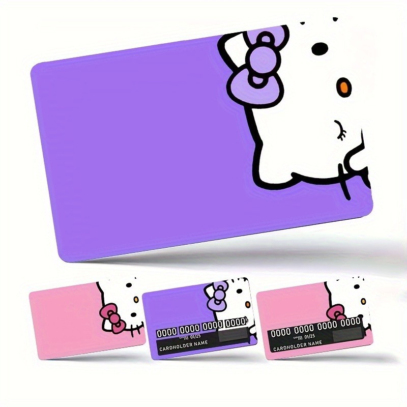 シングル/4 ピースセットかわいい KT 猫漫画クレジットカードデビットカード銀行カードステッカー小さなコア保護カードステッカー|undefined