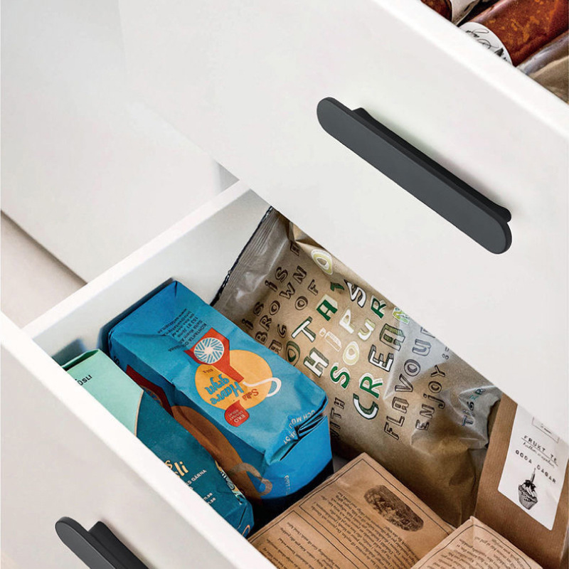 金色拉絲櫃門拉手灰色黑色櫥櫃抽屜衣櫃門把手現代簡約圓頭長拉手