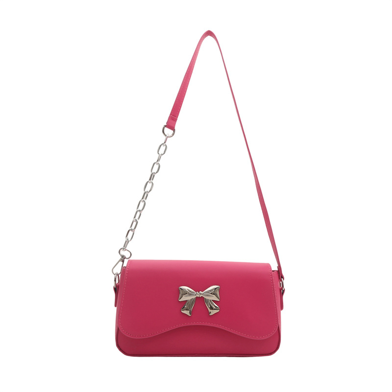 Bolso pequeño con lazo popular de este año para mujer 2024 nuevo estilo estilo occidental primavera y verano mini bolso cuadrado cadena bandolera