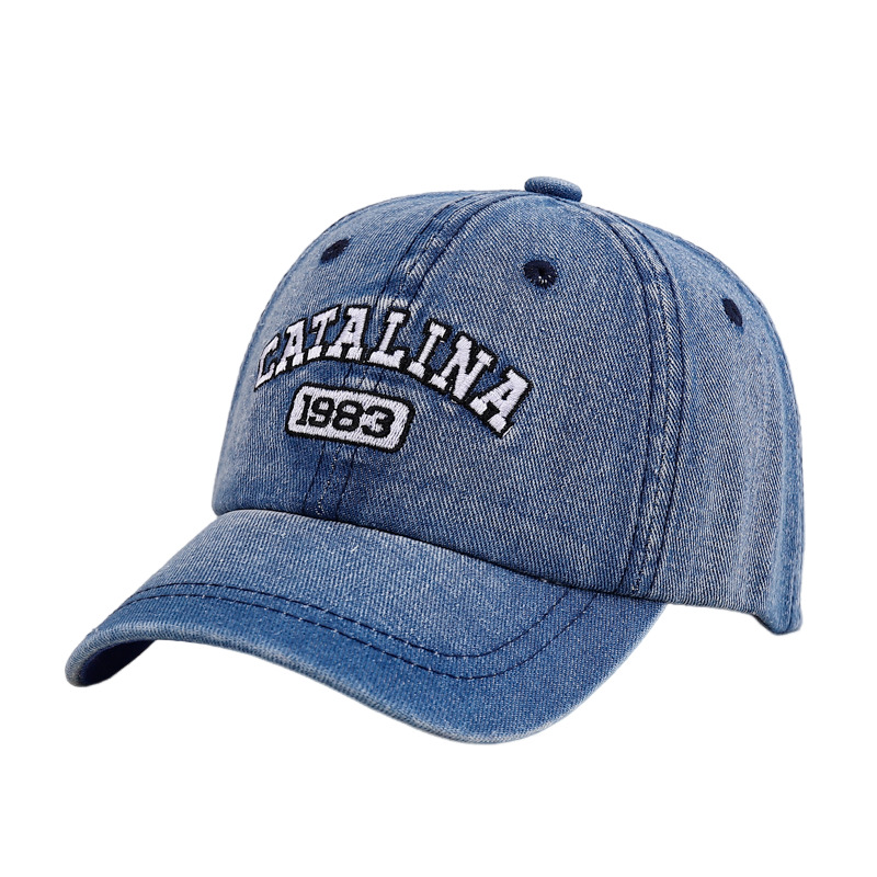 Sombreros infantiles de moda lavados primavera y verano bordados para niños y niñas tendencia coreana versátil sombrero de béisbol nuevo sombrero