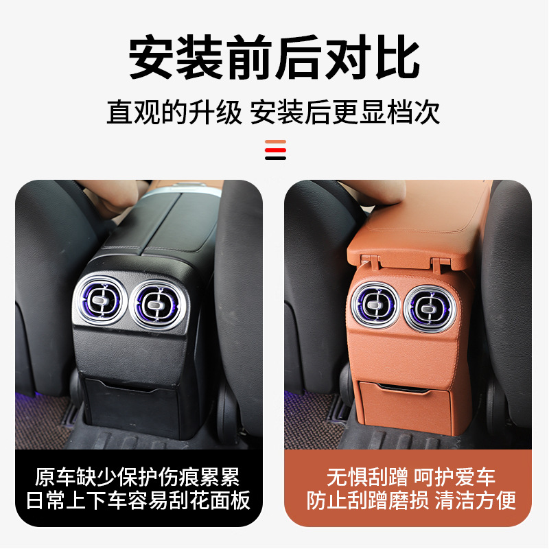 Center Console Armrest Box Protection Pad for Mercedes-Benz C-Class GLC
