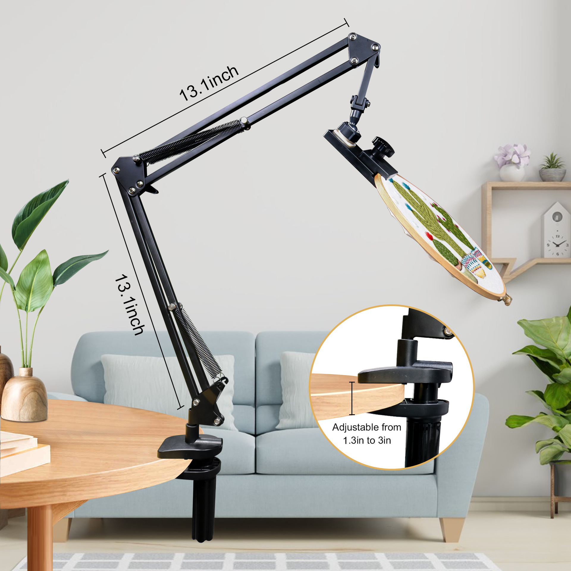 2023 nuevo: soporte de computadora soporte de teléfono móvil puede girar 360 ° fijación de bordado marco de bordado DIY image 2