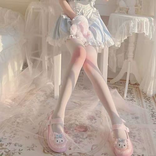 Japanese sweet girl Lolita knee blush stockings velvet cute cute girl COS pure desire white pantyhose