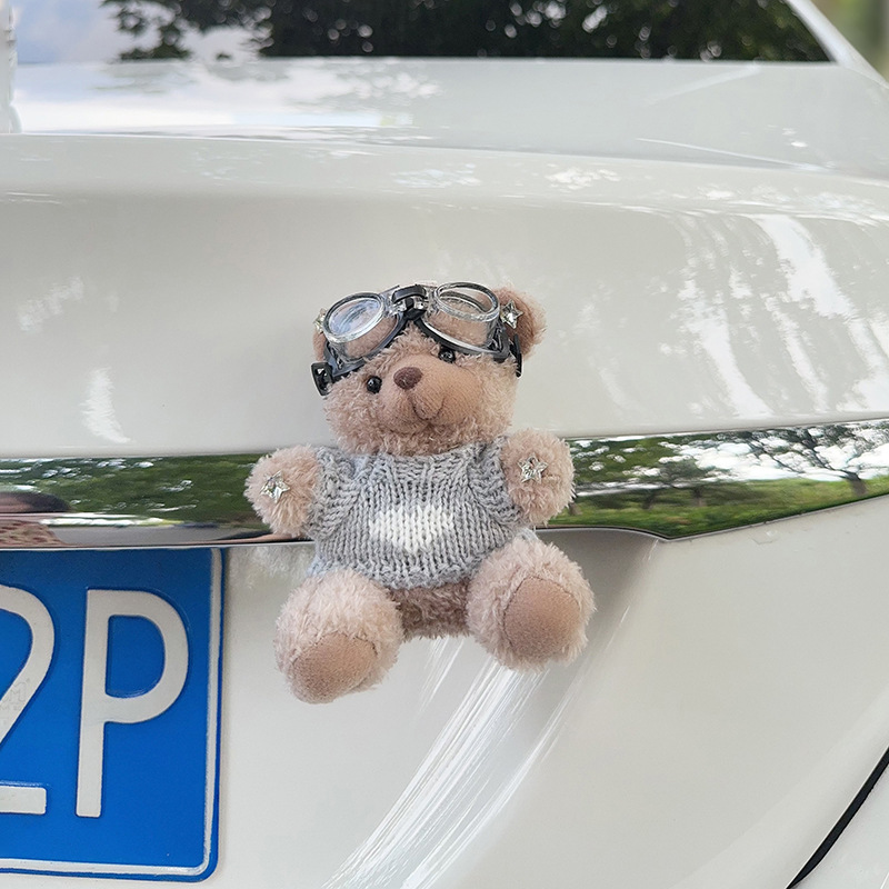 Colgante de cola de automóvil lindo peluche oso muñeca muñeca baúl de automóvil decoración de decoración de motocicleta eléctrica