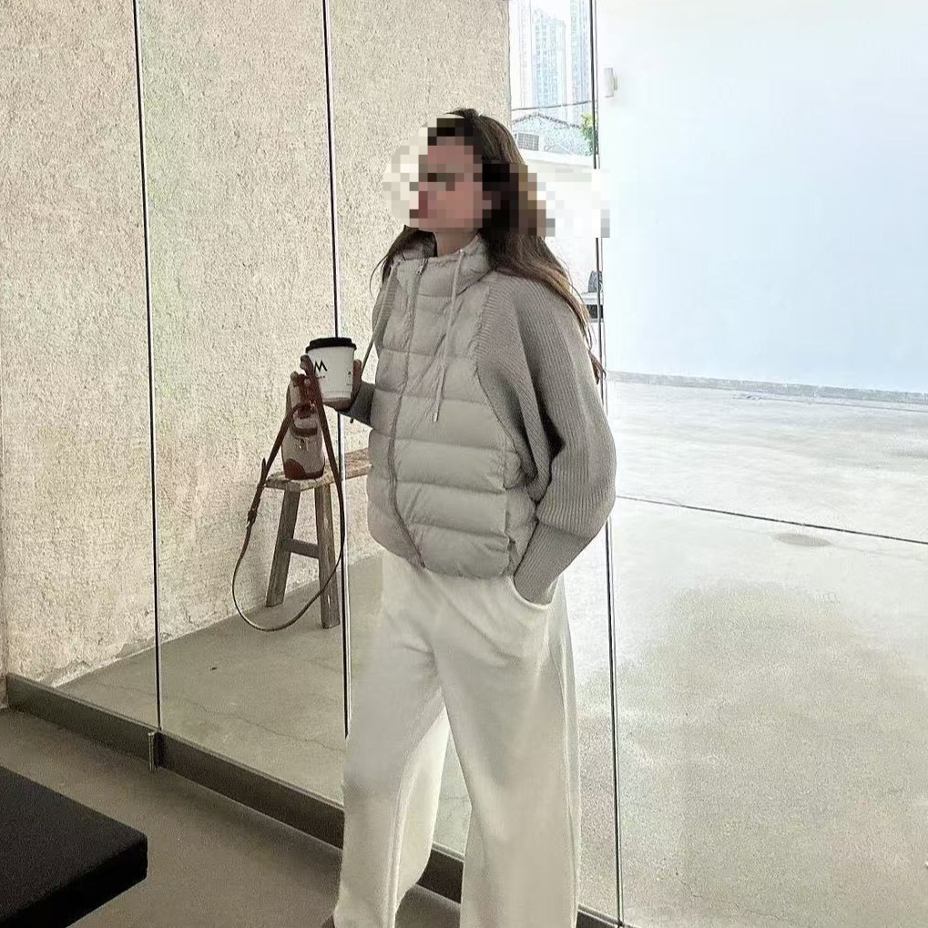 2025 invierno nuevo hombre pequeño casual de algodón con capuzas coreana abrigo corto falso de dos piezas de algodón de manga de empalme