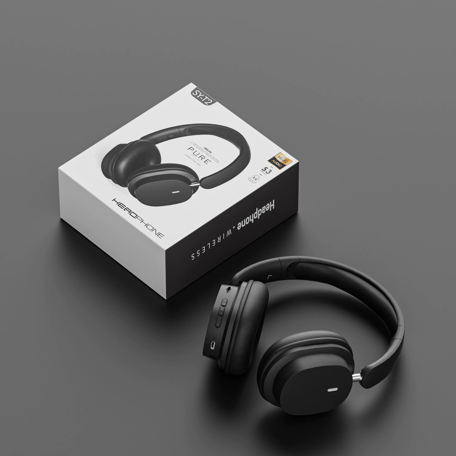 Беспроводные наушники (SY-T2) Bluetooth 5.3, 40 мм драйверы, складные, 15 ч воспроизведения