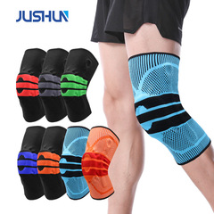 Professional Basketball Sports Knee Support for Running with Breathable and Slip-Resistant Silicone Spring, Unisex, Large Silicone Knee Support