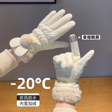手套女士冬季韩版可爱保暖骑行电动车防寒防风加绒加厚可触屏手套