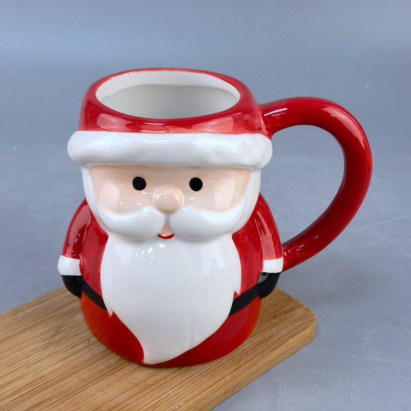 Navidad creativa transfronteriza atmósfera cerámica de oro tazas de Santa Claus tazas de Navidad artesanías cerámicas