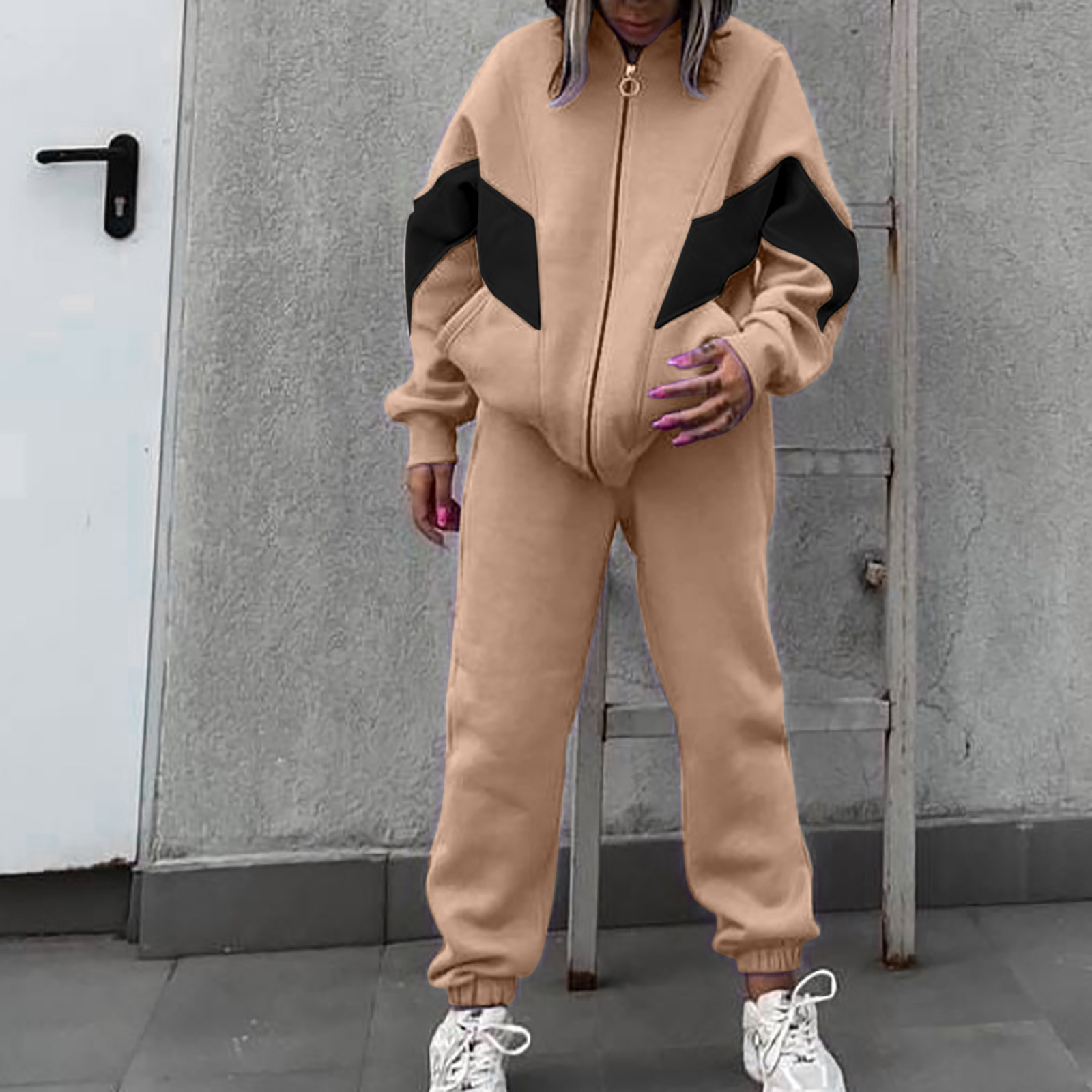 Women's Tracksuit Set Casual Loose Two Piece Spring Autumn Outfit_voghion.com
