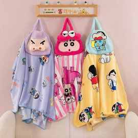 卡通珊瑚绒毛毯车载盖毯办公室午睡毯空调毯便携旅行毯手提毯子包