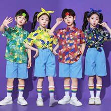 六一儿童啦啦队小学生复古怀旧港风演出服装幼儿园舞蹈表演运动会