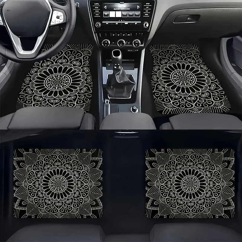 TEMU retro estilo nórdico alfombra de pie de coche alfombra de cuatro piezas tapete resistente a las manchas almohadilla de pie Amazon TEMU al por mayor