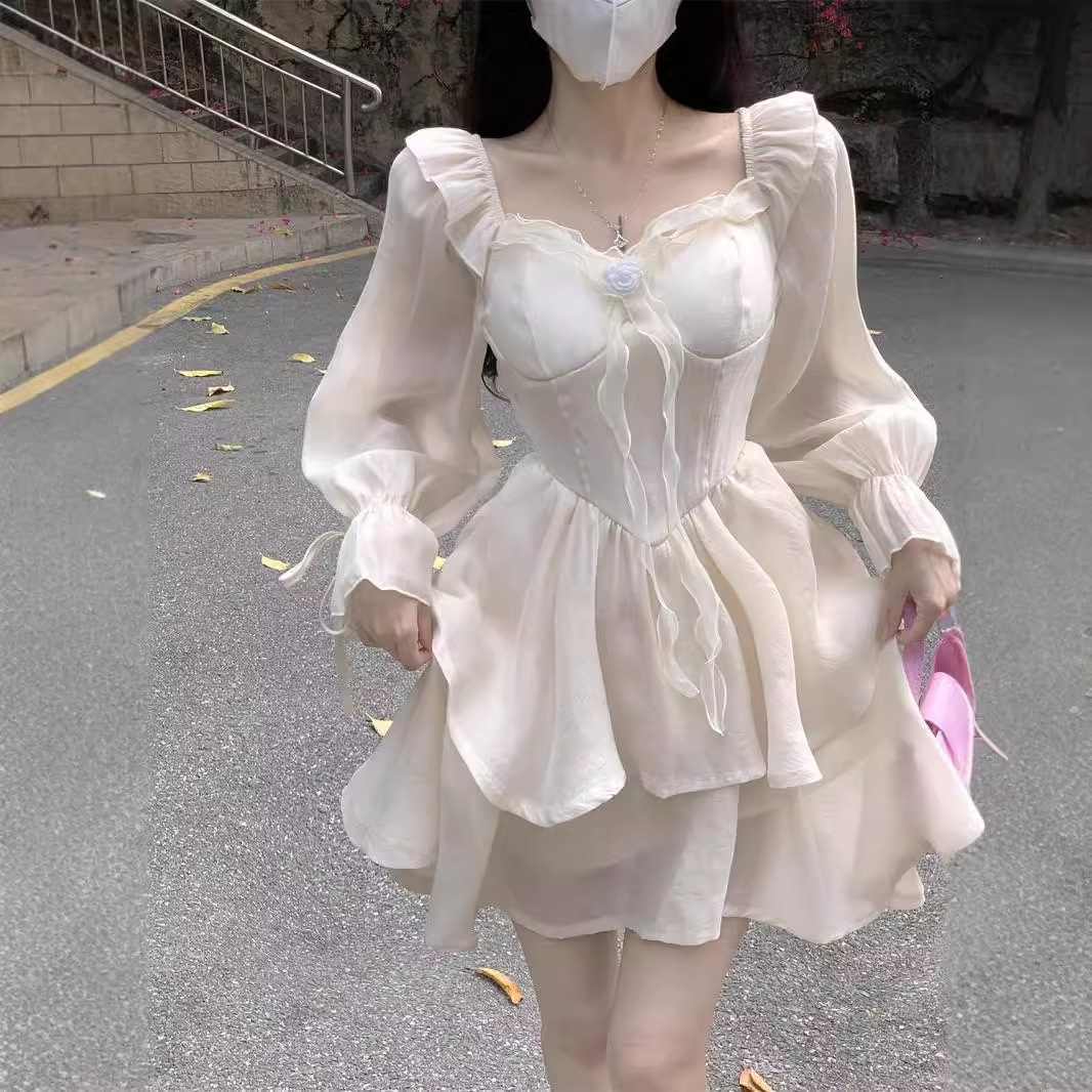 Tea Break French High-end Elegant dress Women's Summer Strapless Chanel Style White Dress Sweet Fairy Princess Dress